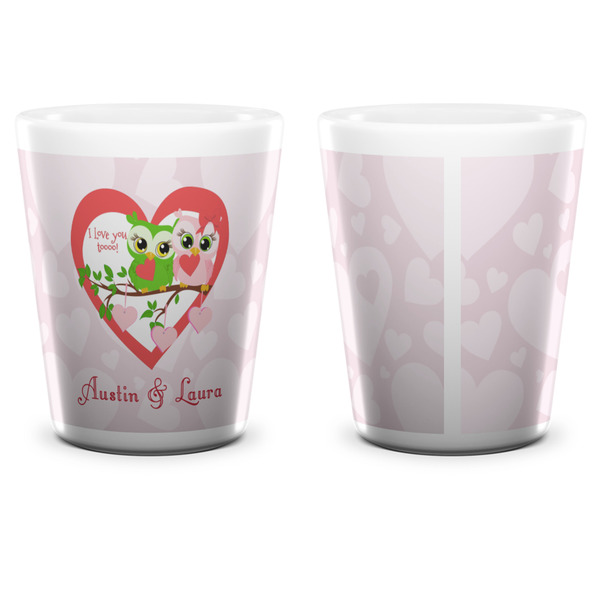 Valentine Owls Shot Glass - White - APPROVAL