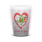 Valentine Owls Ceramic Shot Glass - 1.5 oz - White - Set of 4 (Personalized)