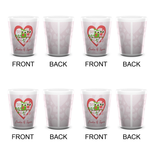 Valentine Owls Shot Glass - White - Set of 4 - APPROVAL