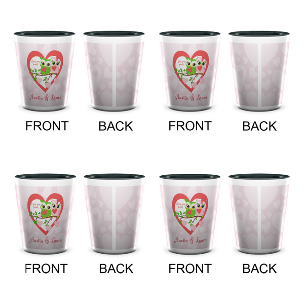 Valentine Owls Shot Glassess - Two Tone - Set of 4 - APPROVAL