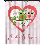 Valentine Owls Extra Long Shower Curtain - 70"x84" (Personalized)