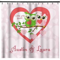 Valentine Owls Shower Curtain - Custom Size (Personalized)