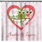 Valentine Owls Shower Curtain (Personalized) (Non-Approval)