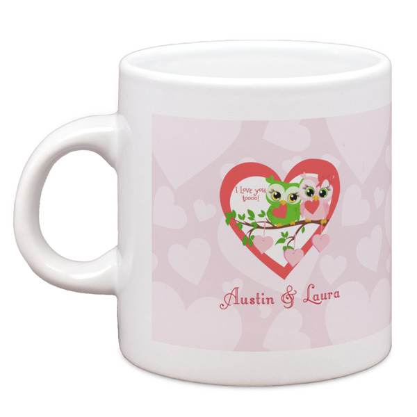 Custom Valentine Owls Espresso Cup (Personalized)
