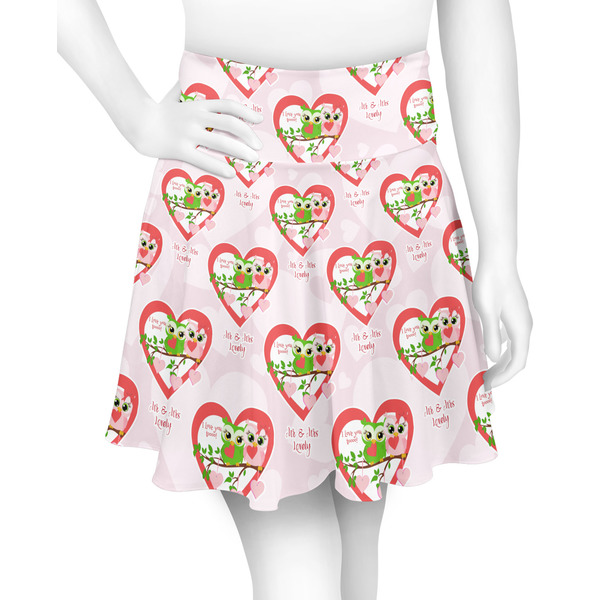 Custom Valentine Owls Skater Skirt - X Small (Personalized)