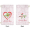 Valentine Owls Small Laundry Bag - Front & Back View