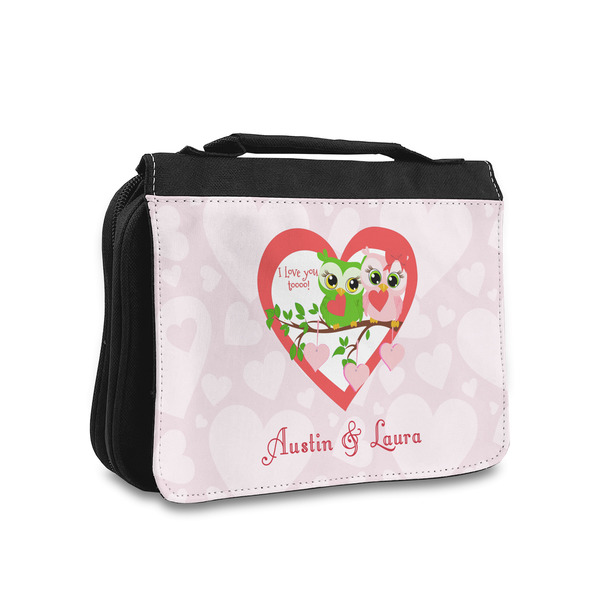 Custom Valentine Owls Toiletry Bag - Small (Personalized)