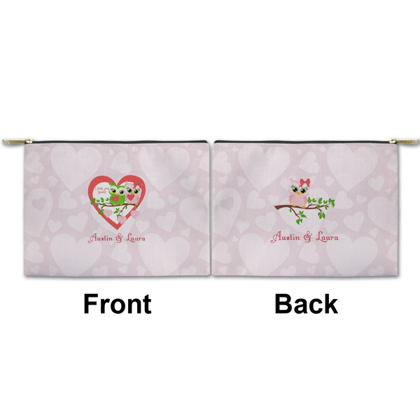 Valentine Owls Small Zipper Pouch Approval (Front and Back)