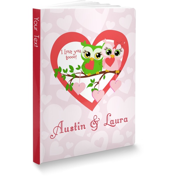 Custom Valentine Owls Softbound Notebook - 5.75" x 8" (Personalized)
