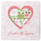 Valentine Owls Square Rubber Backed Coaster (Personalized)