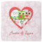 Valentine Owls Square Rubber Backed Coaster (Personalized)