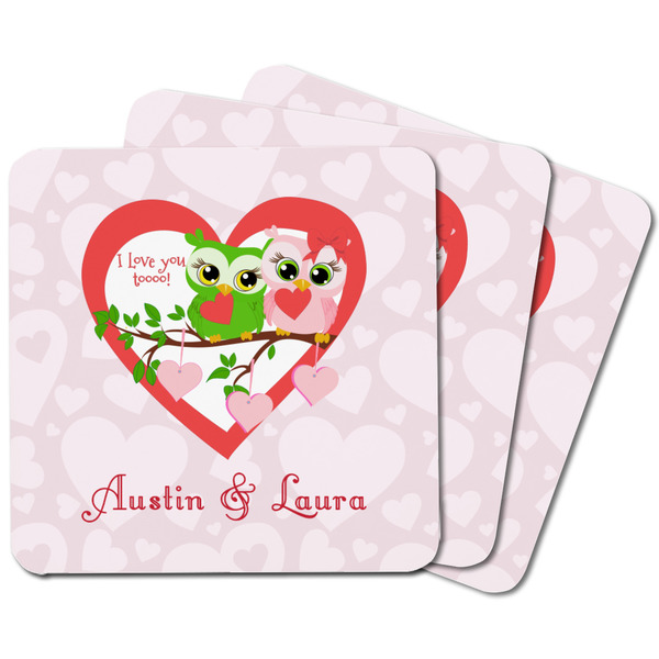 Valentine Owls Square Fridge Magnet - MAIN