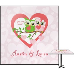 Valentine Owls Square Table Top - 30" (Personalized)