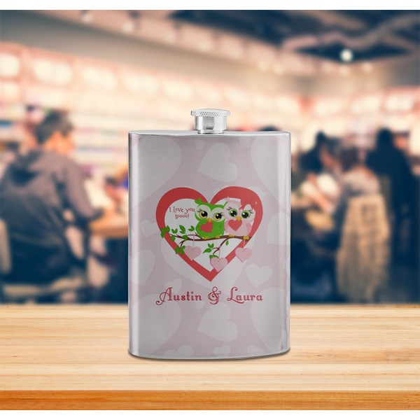 Valentine Owls Stainless Steel Flask - LIFESTYLE 2