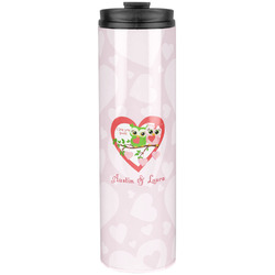 Valentine Owls Stainless Steel Skinny Tumbler - 20 oz (Personalized)