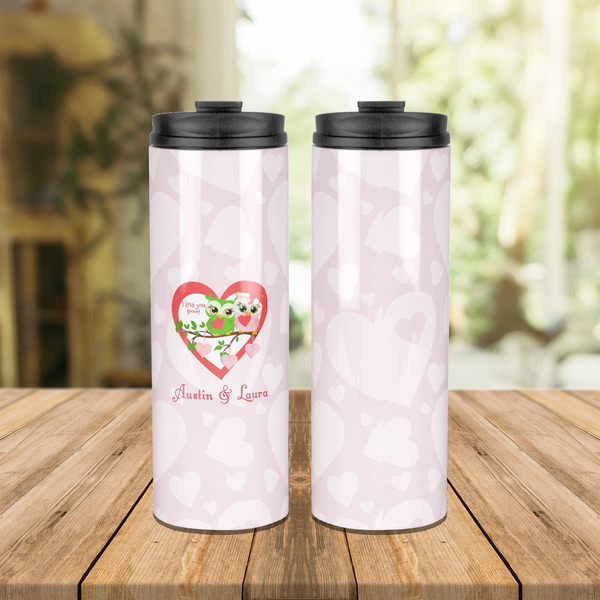 Valentine Owls Stainless Steel Tumbler - Lifestyle