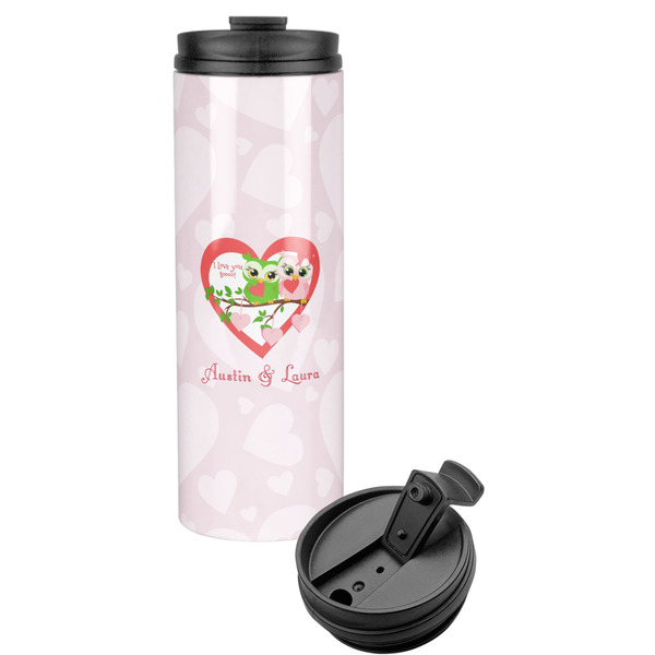 Custom Valentine Owls Stainless Steel Skinny Tumbler (Personalized)