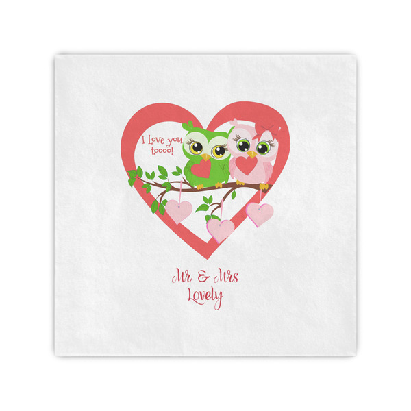 Custom Valentine Owls Standard Cocktail Napkins (Personalized)