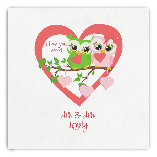 Custom Valentine Owls Paper Dinner Napkins (Personalized)