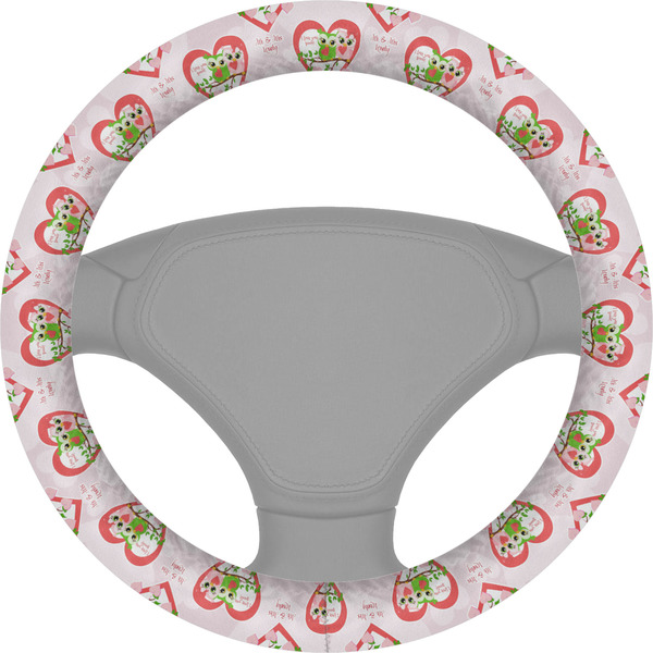 Custom Valentine Owls Steering Wheel Cover (Personalized)