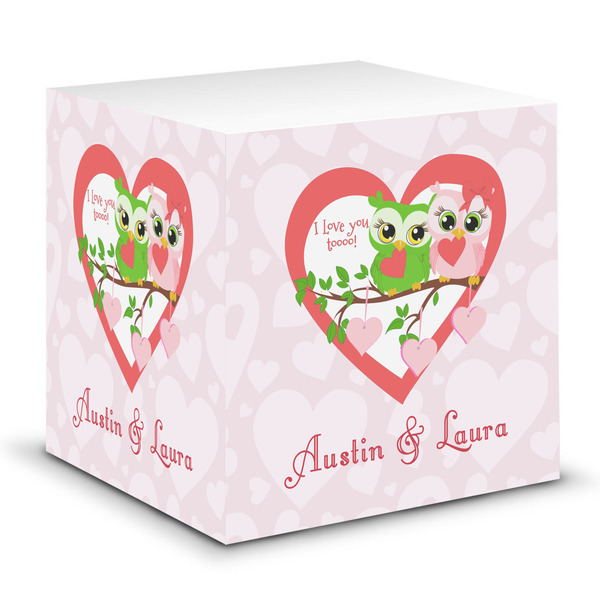 Custom Valentine Owls Sticky Note Cube (Personalized)