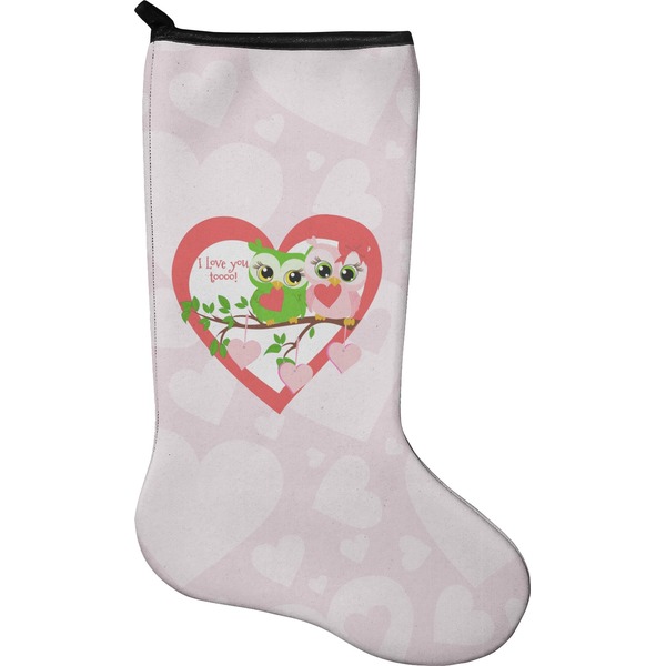 Custom Valentine Owls Holiday Stocking - Single-Sided - Neoprene