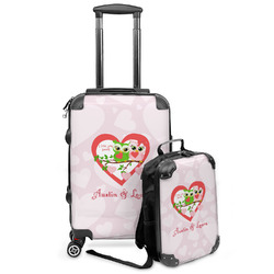 Valentine Owls Kids 2-Piece Luggage Set - Suitcase & Backpack (Personalized)