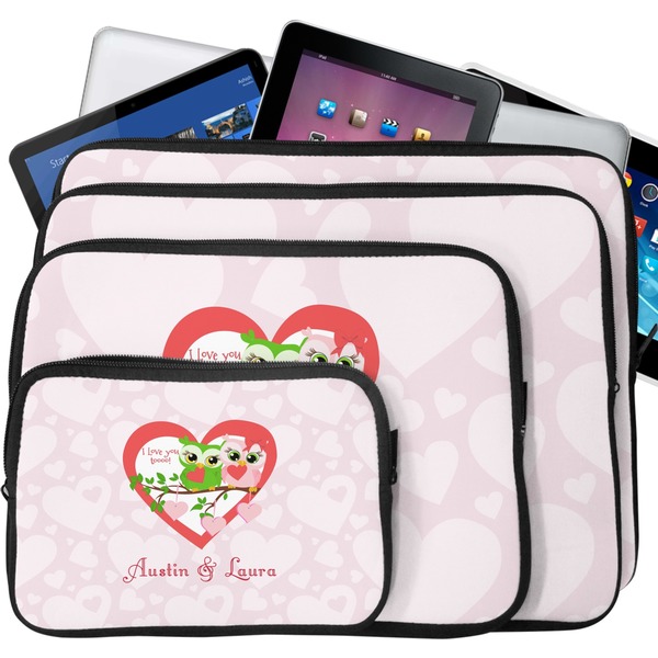 Valentine Owls Laptop Case Sizes
