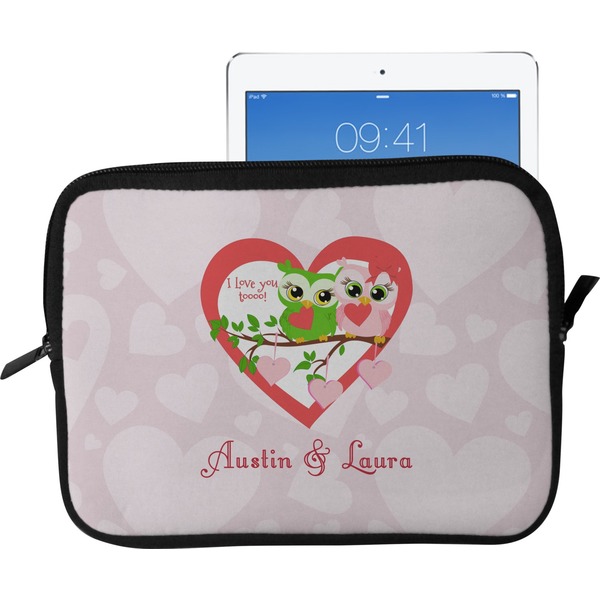 Custom Valentine Owls Tablet Case / Sleeve - Large (Personalized)