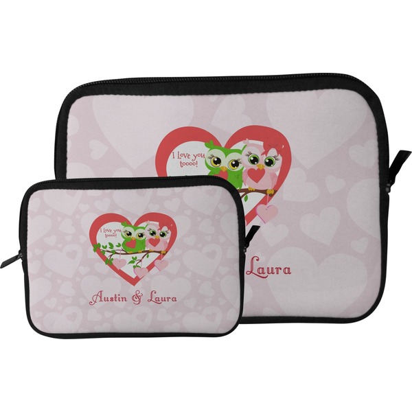 Valentine Owls Tablet Sleeve (Size Comparison)