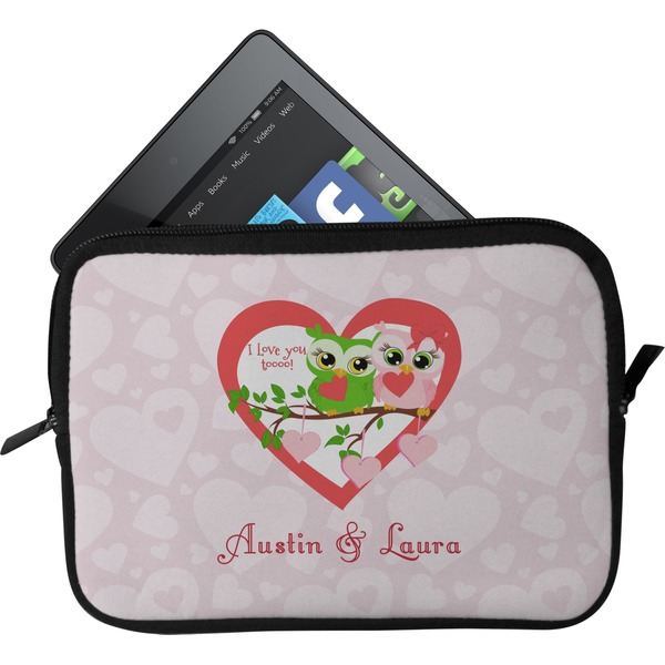 Custom Valentine Owls Tablet Case / Sleeve (Personalized)