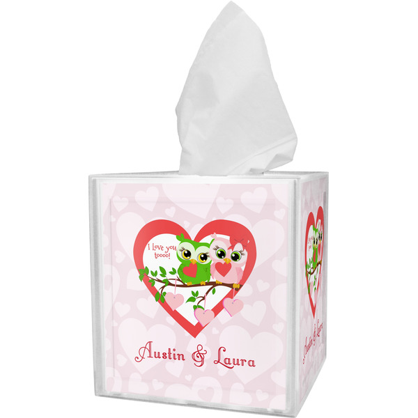 Custom Valentine Owls Tissue Box Cover (Personalized)