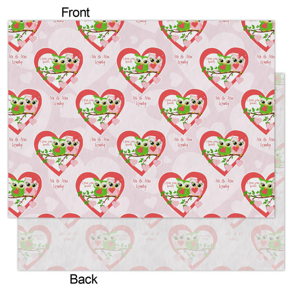 Valentine Owls Tissue Paper - Heavyweight - Large - Front & Back