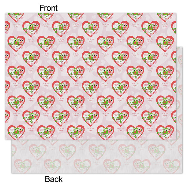 Valentine Owls Tissue Paper - Lightweight - Large - Front & Back
