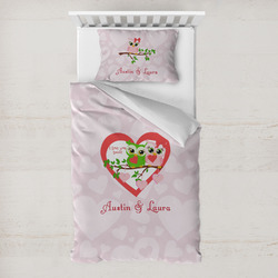 Valentine Owls Toddler Bedding w/ Couple's Names