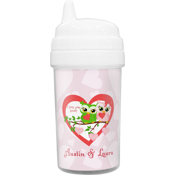 Custom Valentine Owls Toddler Sippy Cup (Personalized)