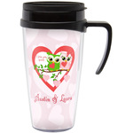 Valentine Owls Acrylic Travel Mug with Handle (Personalized)