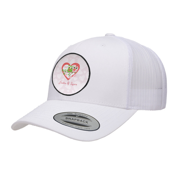 Custom Valentine Owls Trucker Hat - White (Personalized)