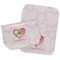 Valentine Owls Two Rectangle Burp Cloths - Open & Folded