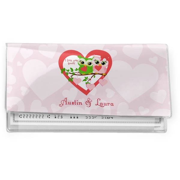 Custom Valentine Owls Vinyl Checkbook Cover (Personalized)