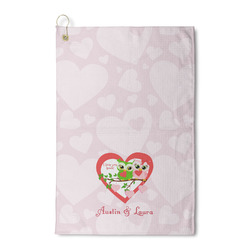 Valentine Owls Waffle Weave Golf Towel (Personalized)