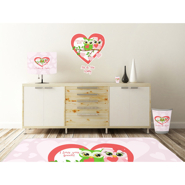 Valentine Owls Wall Graphic Decal Wooden Desk