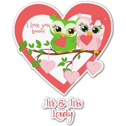 Valentine Owls Graphic Decal - Medium (Personalized)