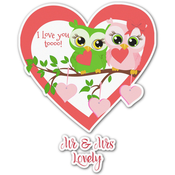 Custom Valentine Owls Graphic Decal - Medium (Personalized)