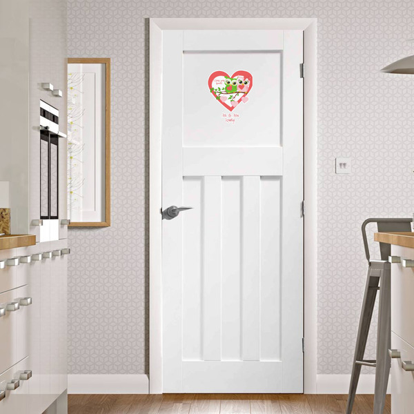 Valentine Owls Wall Graphic on Door