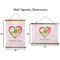 Valentine Owls Wall Hanging Tapestries - Parent/Sizing