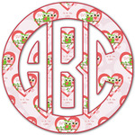 Valentine Owls Monogram Decal - Large (Personalized)
