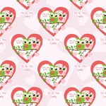 Valentine Owls Wallpaper & Surface Covering (Water Activated 24"x 24" Sample)
