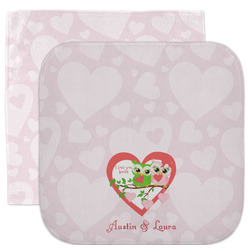 Valentine Owls Facecloth / Wash Cloth (Personalized)