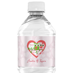 Valentine Owls Water Bottle Labels - Custom Sized (Personalized)